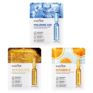SADOER Vitamin C/24K gold/Hyaluronic Acid Ampoule Essence Mask 25g